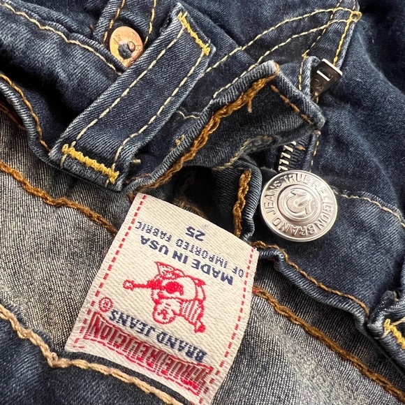 EUC. Low Rise [True Religion] Skinny Casey Stretchy Denim Blue Jeans | 25 XS 0 - Picture 5 of 16